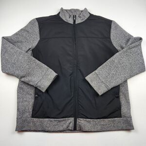 Apt.9 Mixed media Full-Zip Jacket Mens XL Black/Gray Pockets Everyday Casual